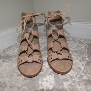 Lace Up Tan Sandals